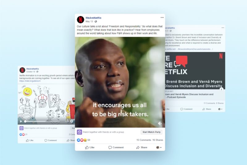 Netflix - Best Example of Employer Branding on Facebook