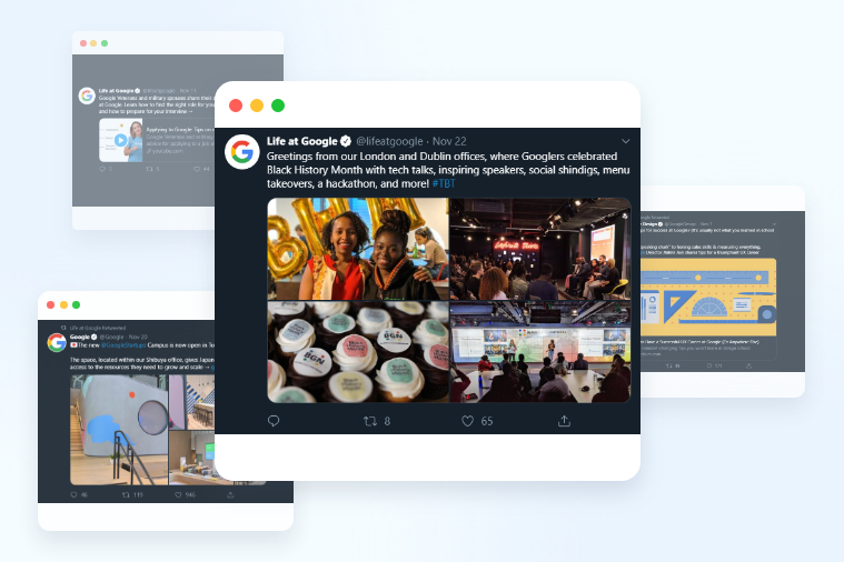 Google - #4 Best Example of Employer Branding on Twitter