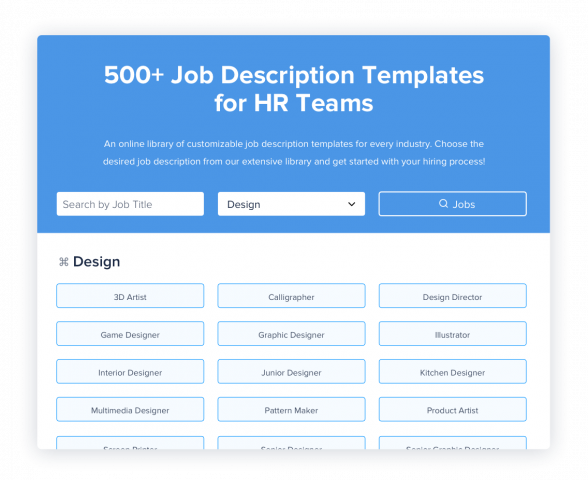 Pick from well-crafted job descriptions